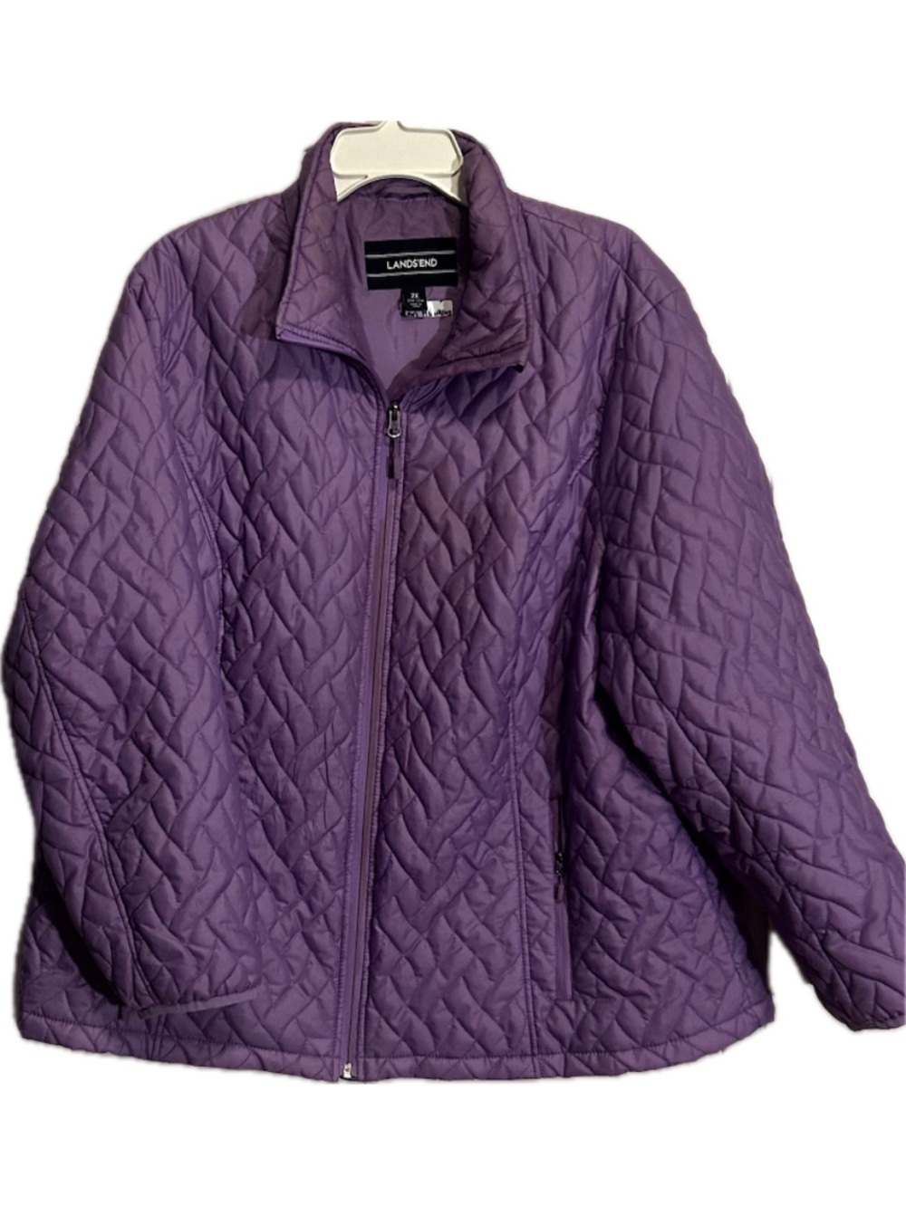 Lands' End Plus Size 2X Women's Purple Lilac Puffer Quilted Jacket